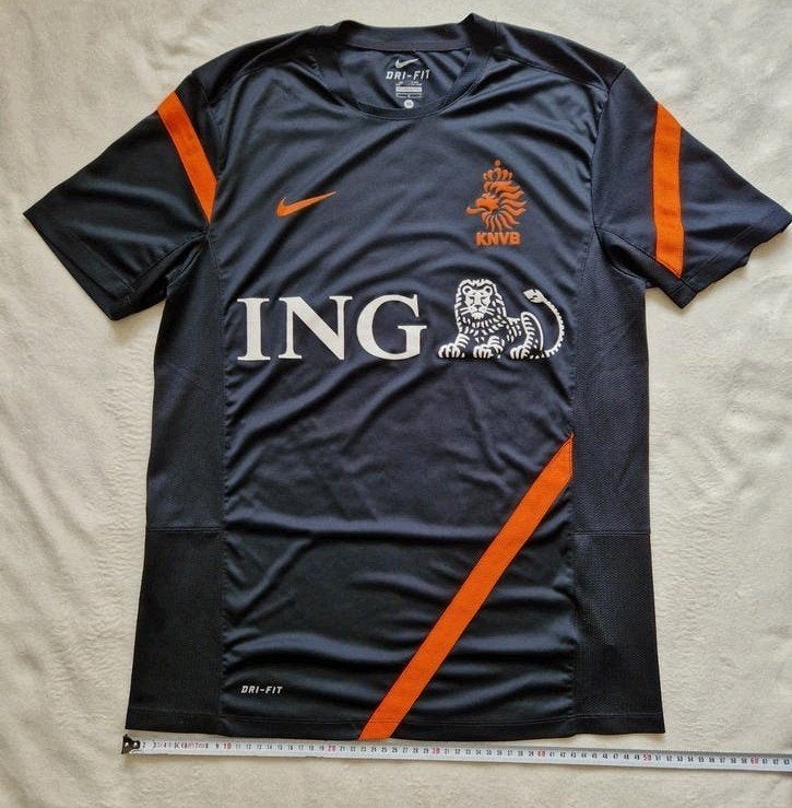 Nederlands elftal shirt 2012 Oranje KNVB trainingsshirt, Maat 48/50 (M), Zwart, Nike, Ophalen of Verzenden