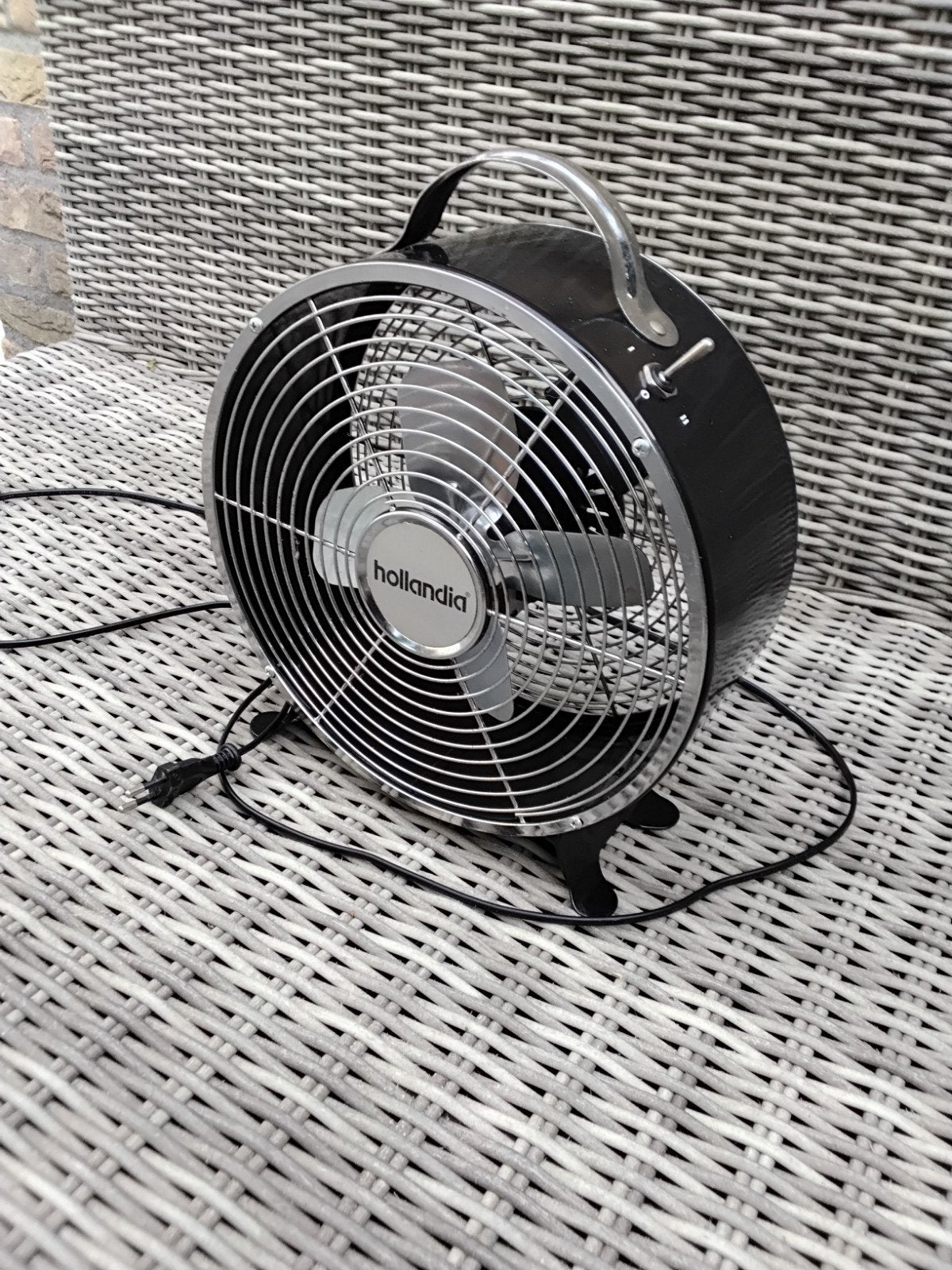 Hollandia Retro Tafelventilator Zwart, Ophalen, Gebruikt, Tafelventilator