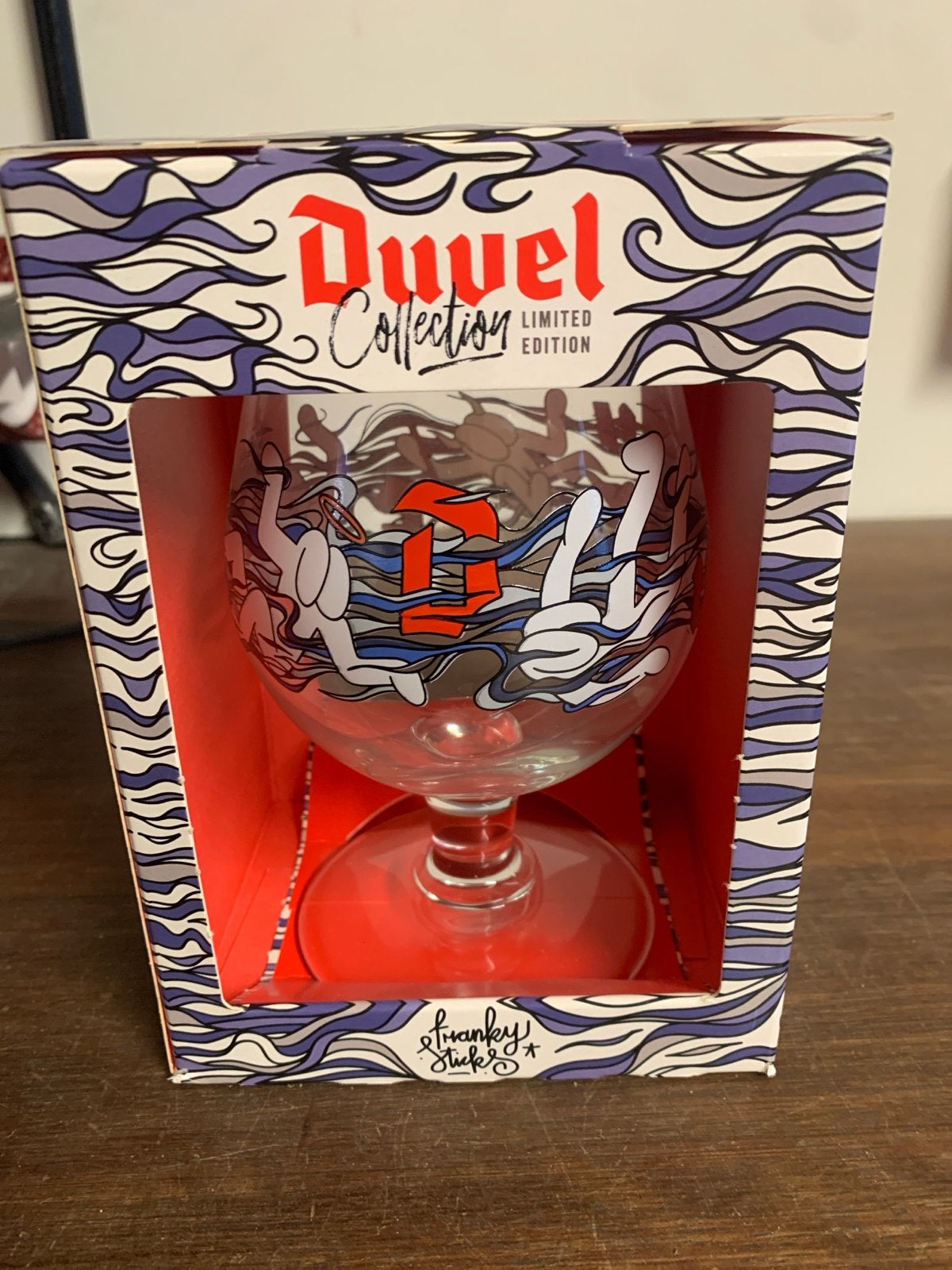 Duvel Collection Limited Edition Franky Sticks glas, Nieuw, Ophalen of Verzenden, Meerkleurig, Overige merken