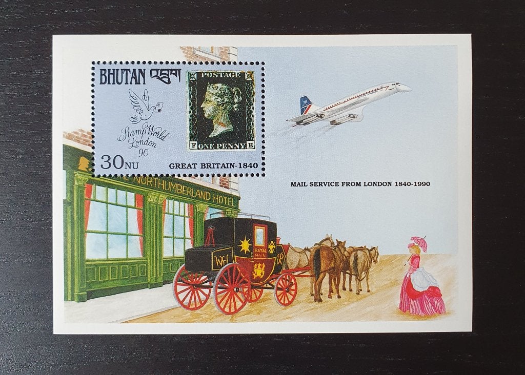 Bhutan 1990 Postzegels Penny Black Michel blok 295 postfris, Verzenden, Postfris, Zuid-Azië