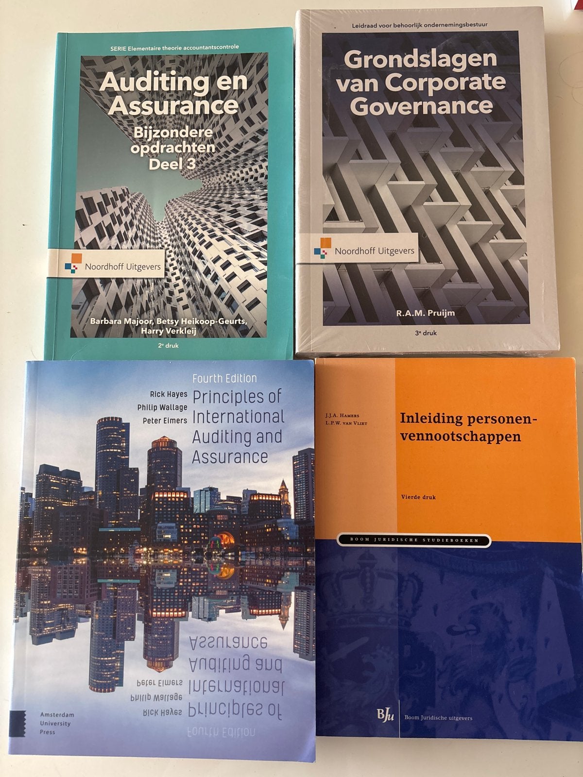 Diverse studieboeken: Auditing, Corporate Governance, Recht, Verzenden, Gamma, Zo goed als nieuw, WO