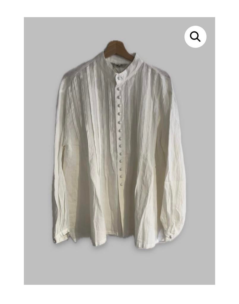 Ichi Antiguites linnen blouse offwhite one size, Ophalen of Verzenden, Zo goed als nieuw, Maat 38/40 (M), Overige kleuren