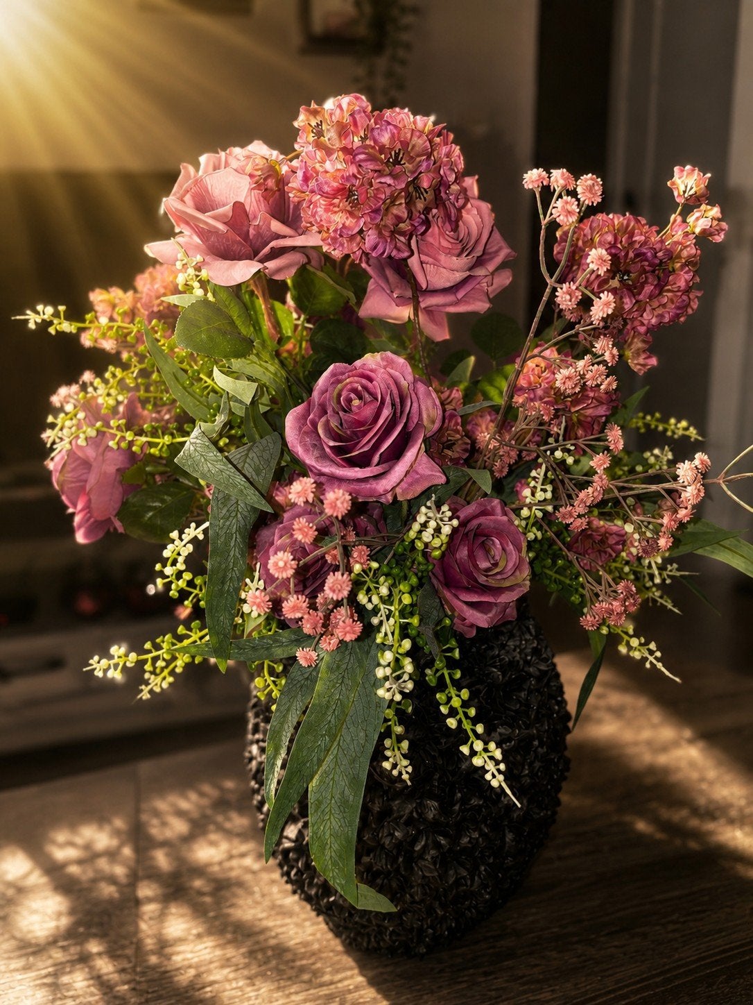 Vaas met bloemen, Ophalen of Verzenden, Zo goed als nieuw