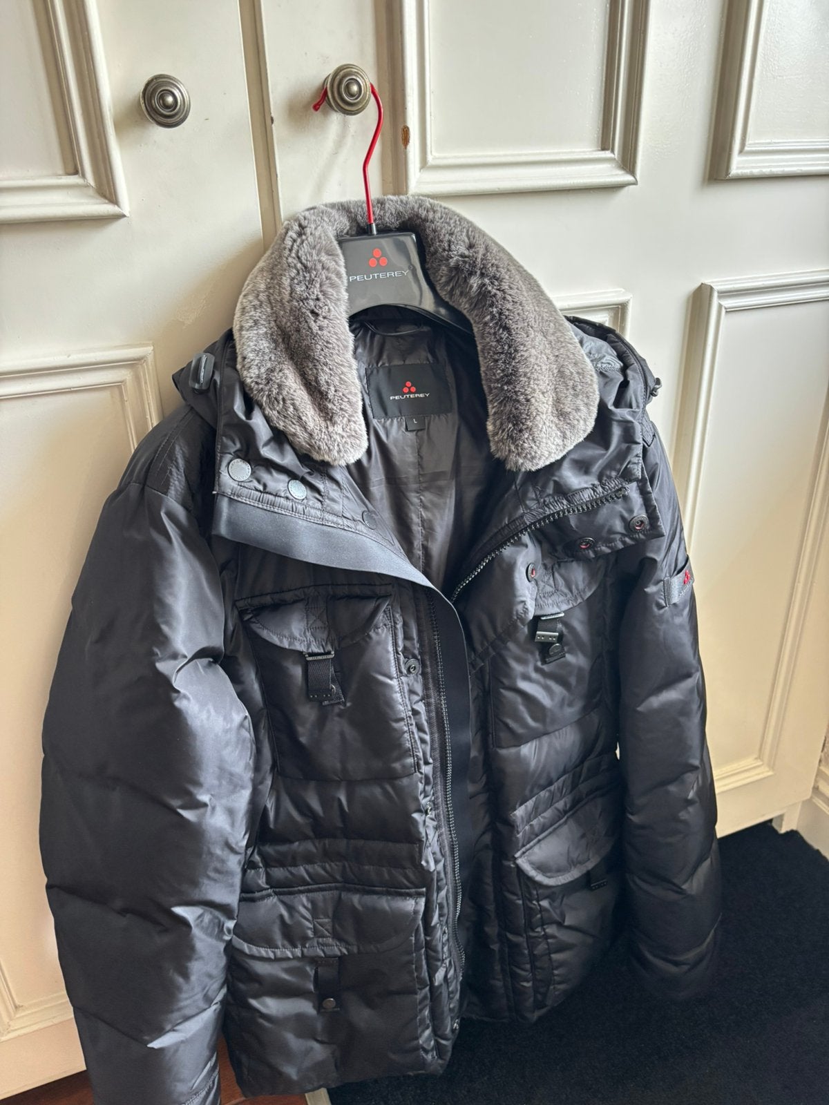 Peutery Aiptek Fur Parka winterjas, Ophalen, Zo goed als nieuw, Maat 42/44 (L), Zwart