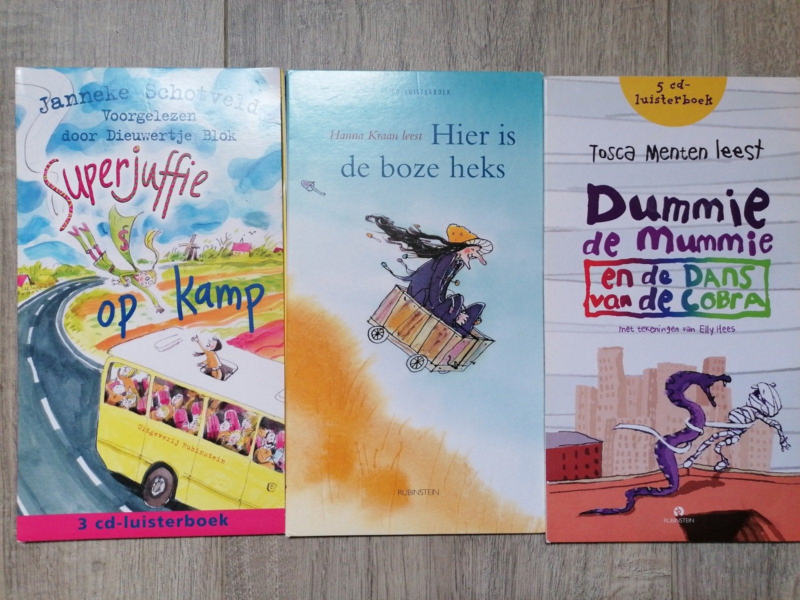 Luisterboeken: Superjuffie, Heks, Dummie de Mummie (CD's), Boeken, Ophalen of Verzenden, Janneke Schotveld, Hanna Kraan, Tosca Menten