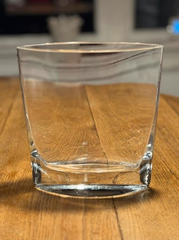Mooie ovale glazen vaas, Gebruikt, Overige kleuren, Ophalen of Verzenden, Glas