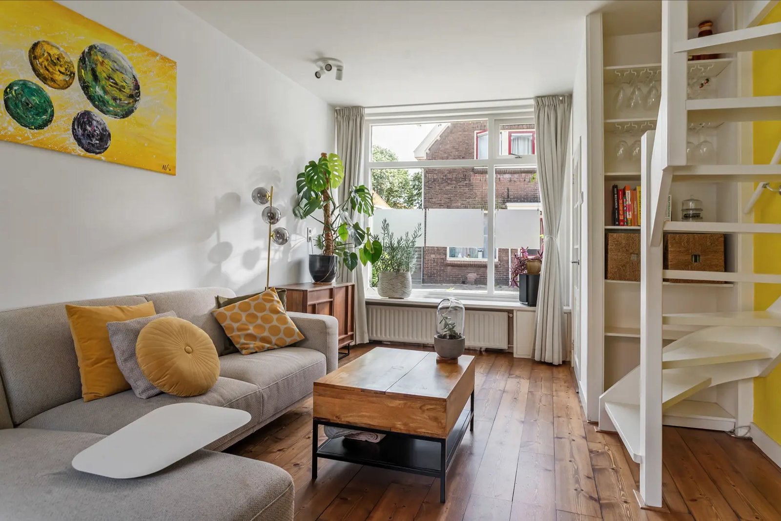 Mangohouten Salontafel met veel opbergruimte - 65x90x45 cm, Huis en Inrichting, Tafels | Salontafels, Ophalen, Gebruikt, 50 tot 100 cm