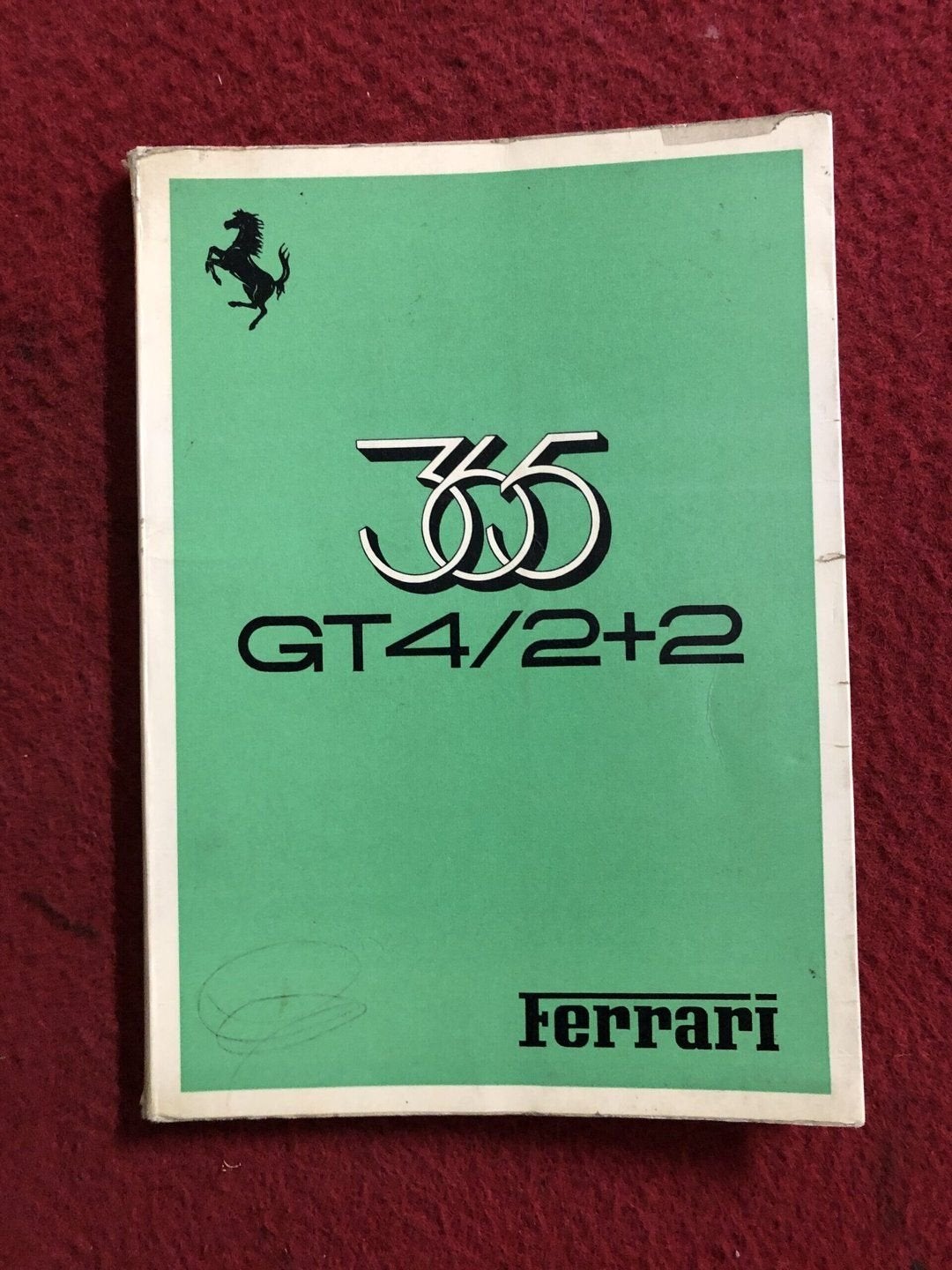 Ferrari 365 GT4 2+2 instructieboekje, Ophalen of Verzenden