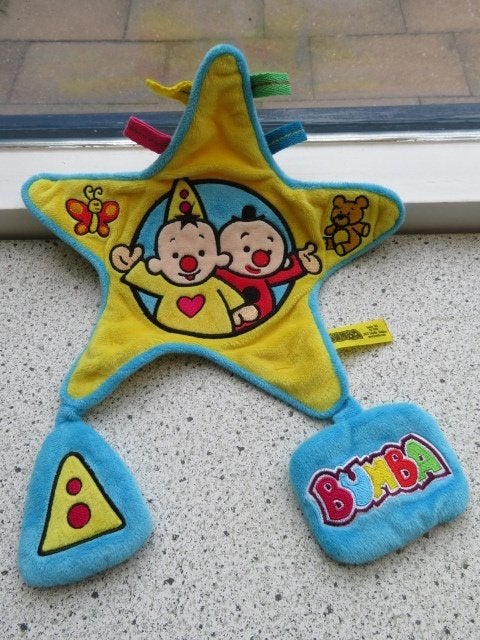 Knuffeldoek clown Bumba  Bumbalu Boembaloe merk Studio 100, Kinderen en Baby's, Geel, Overige typen, Ophalen of Verzenden, Zo goed als nieuw