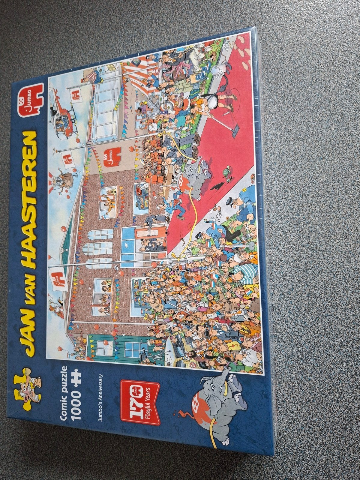 Jan van Haasteren Puzzel - Jumbo's Anniversary 1000, Ophalen of Verzenden, 500 t/m 1500 stukjes, Nieuw, Legpuzzel