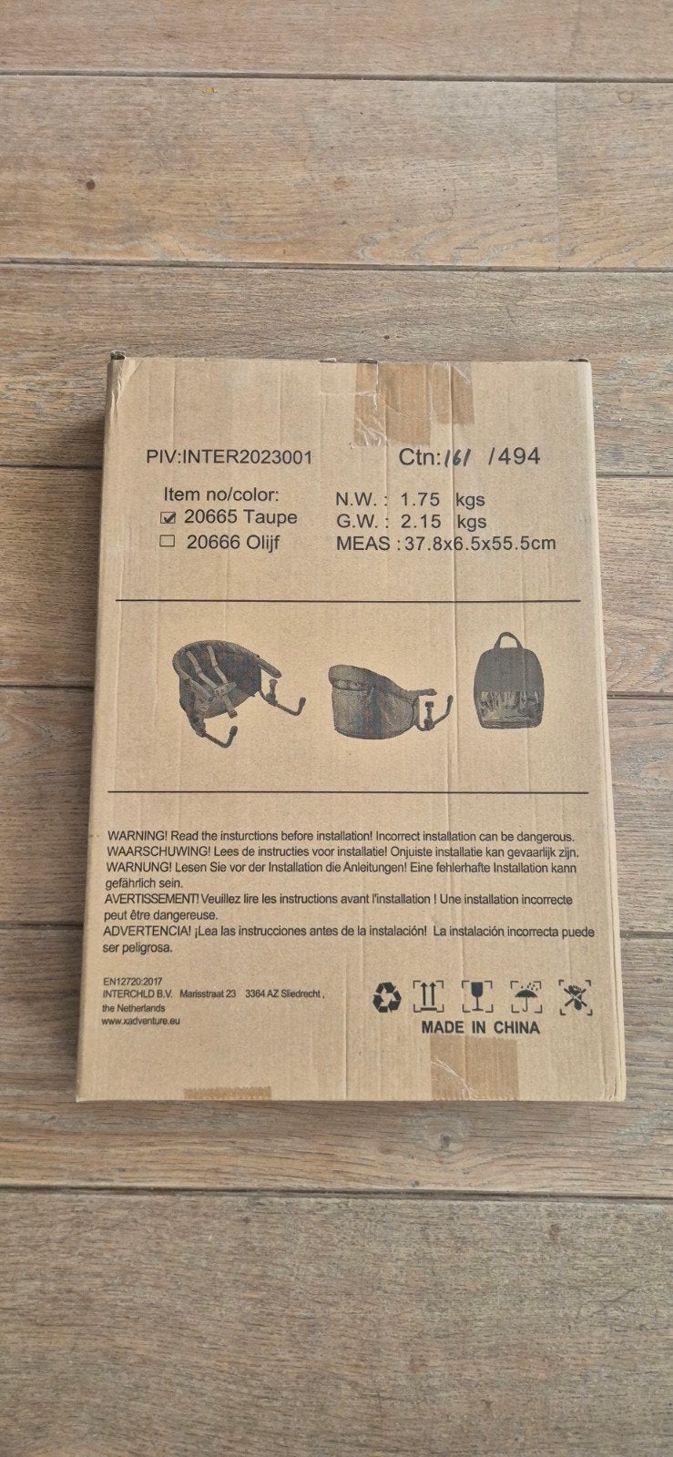Cabino Tafelhangstoel Taupe, Ophalen, Nieuw