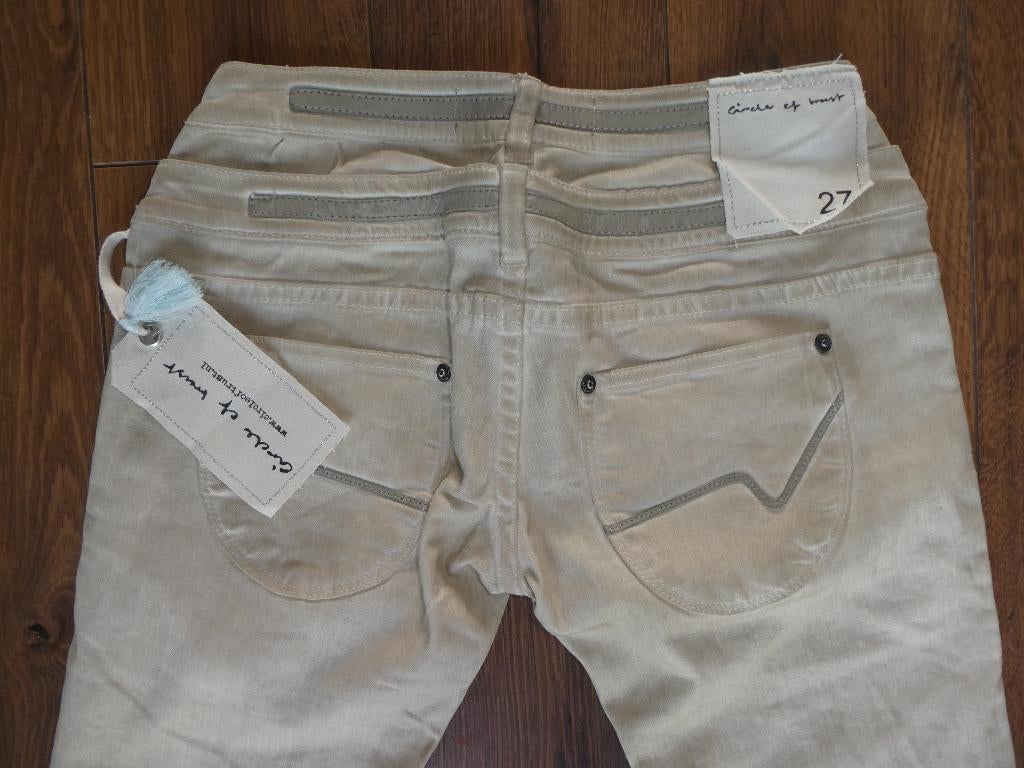 Nieuwe beige Circle of Trust d'Nimes broek maat 27-32, Overige kleuren, Verzenden, Nieuw, W27 (confectie 34) of kleiner