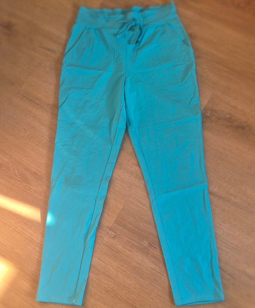 travel broek aqua  blauw  maat M  Nicolle Kluivers, Maat 38/40 (M), Zo goed als nieuw, Lang, Nicolette Kluiver