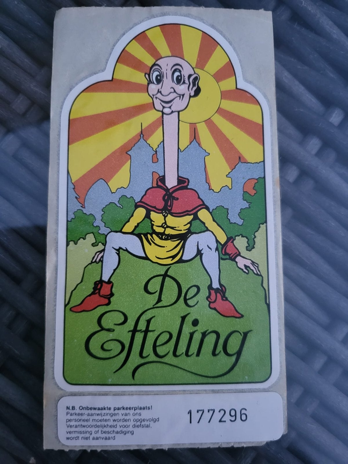 Vintage Efteling parkeerkaart - Langnek, Verzamelen, Ophalen of Verzenden, Gebruikt, Overige typen