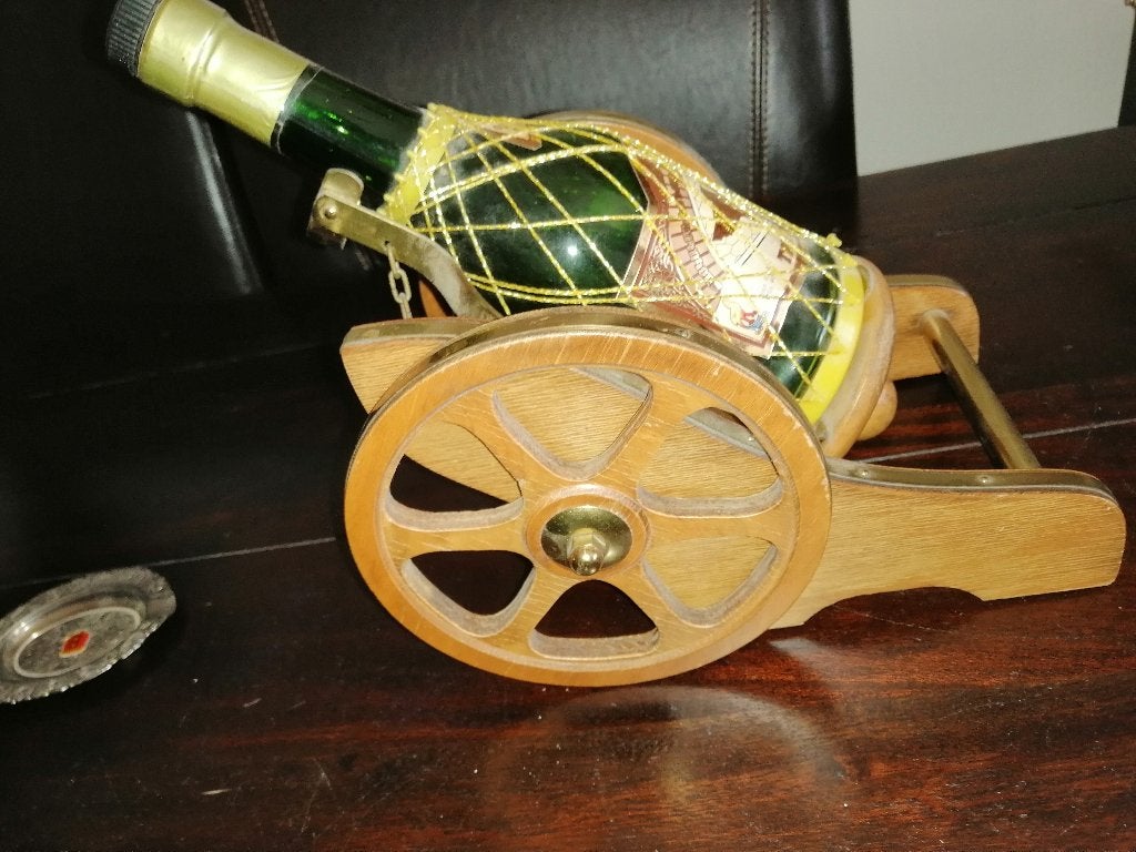 Zeldzaam! Antiek houten kannon fleshouder, Antiek en Kunst, Ophalen of Verzenden