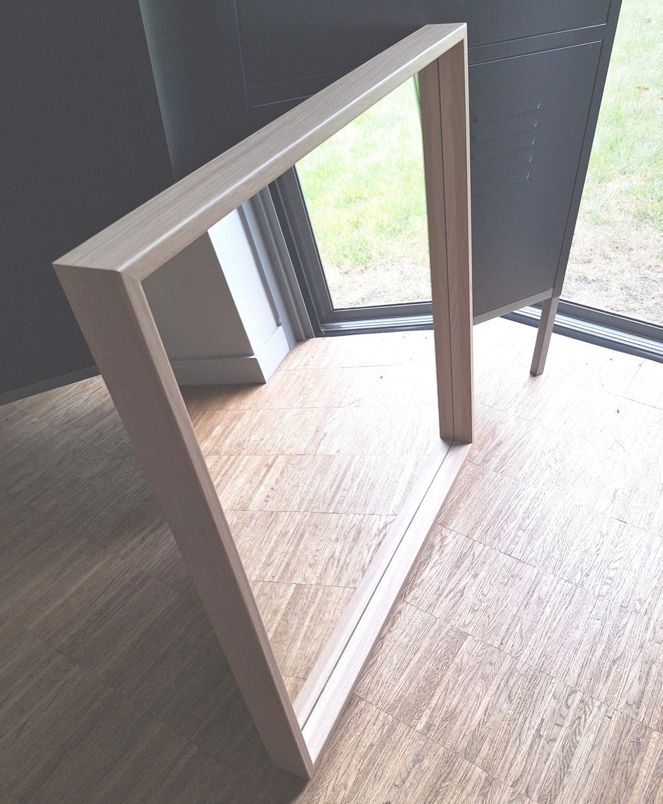 IKEA spiegel Nissedal 65x65 wit gelazuurd eikeneffect, Ophalen, Rechthoekig, Minder dan 50 cm, Minder dan 100 cm
