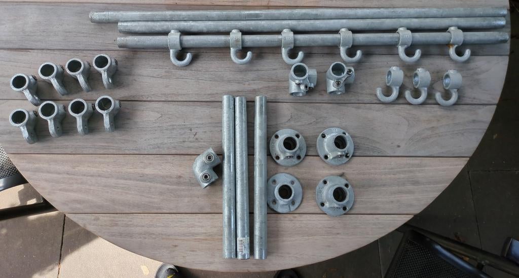 Steigerbuis + koppelstukken kledingrek dia 26,9mm, Ophalen, Zo goed als nieuw