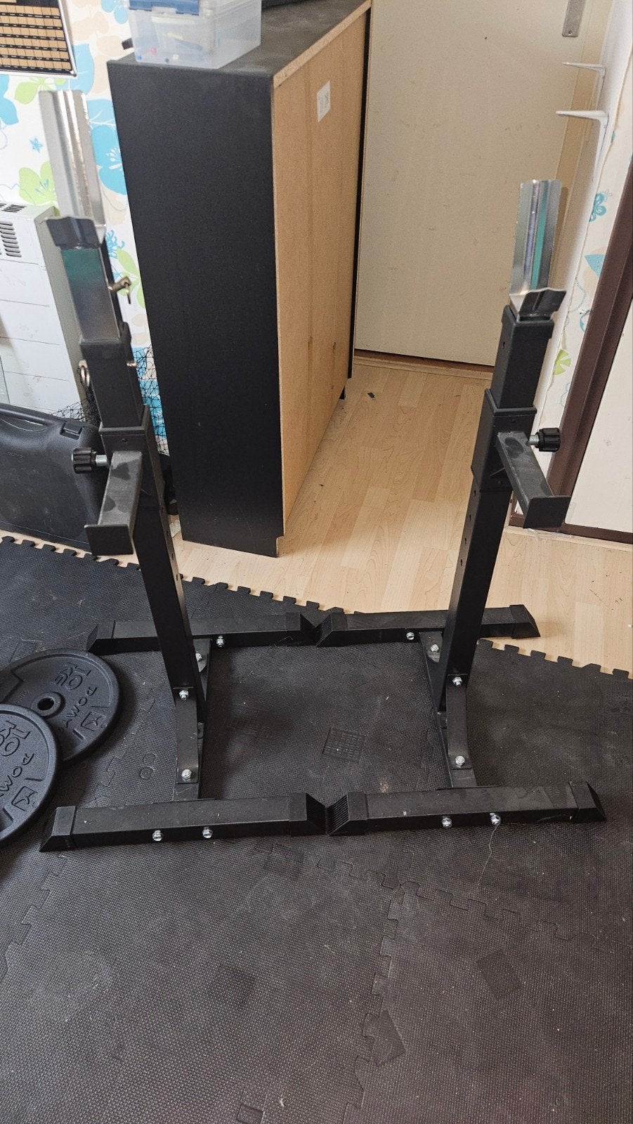 Halterbank, Squat Rack, 42 kg Gietijzer, Halterstang, Dumbbe, Ophalen, Gebruikt, Benen, Krachtstation