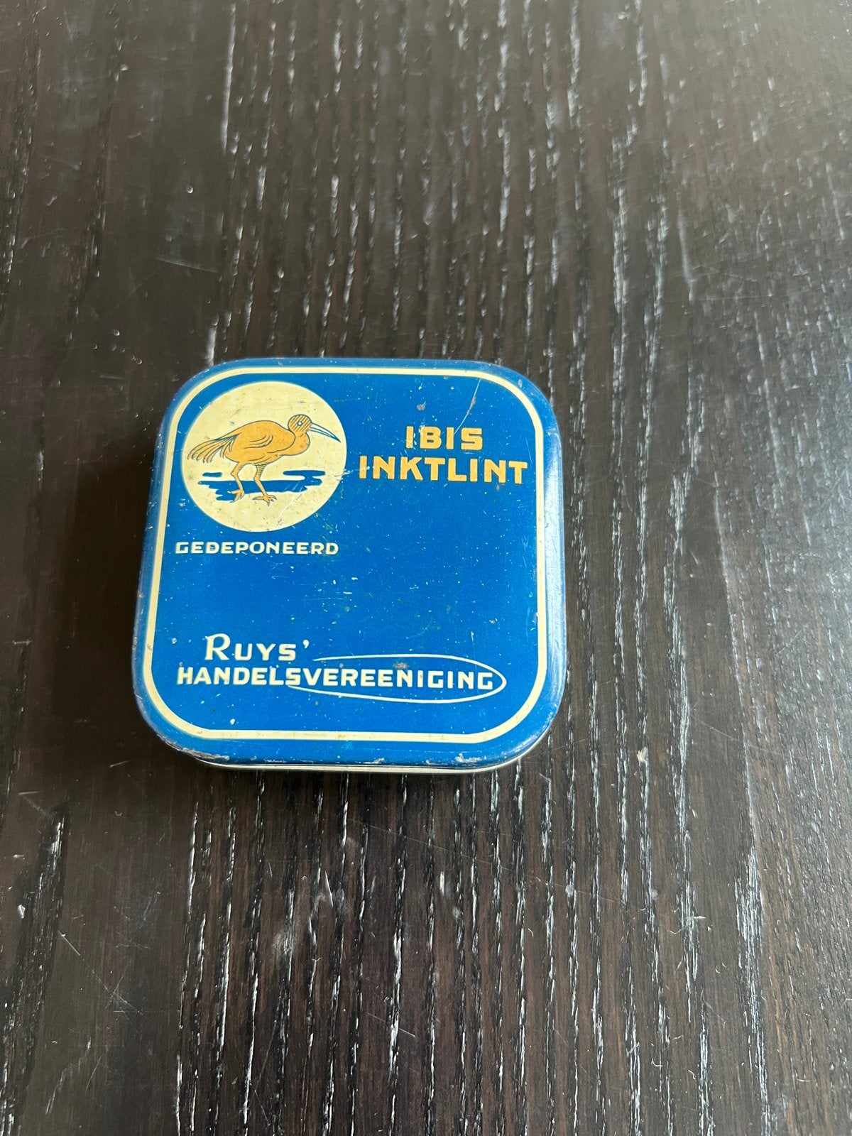 Vintage Ibis Inktlint blikje - Ruys' Handelsvereeniging, Ophalen of Verzenden