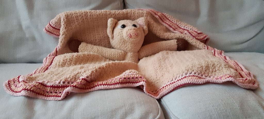 Woolytoons gehaakte knuffeldeken Veerle het varken, Ophalen, Nieuw, Kraamcadeau