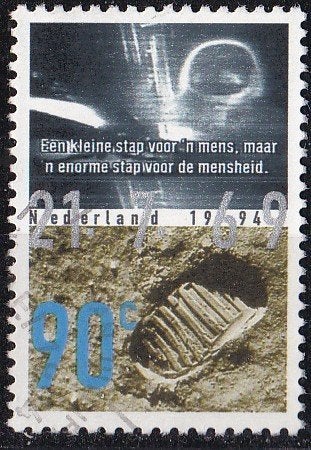 Gecombineerde uitgifte – op de maan - gebruikt – NVPH 1613, Ophalen of Verzenden, Na 1940, Gestempeld