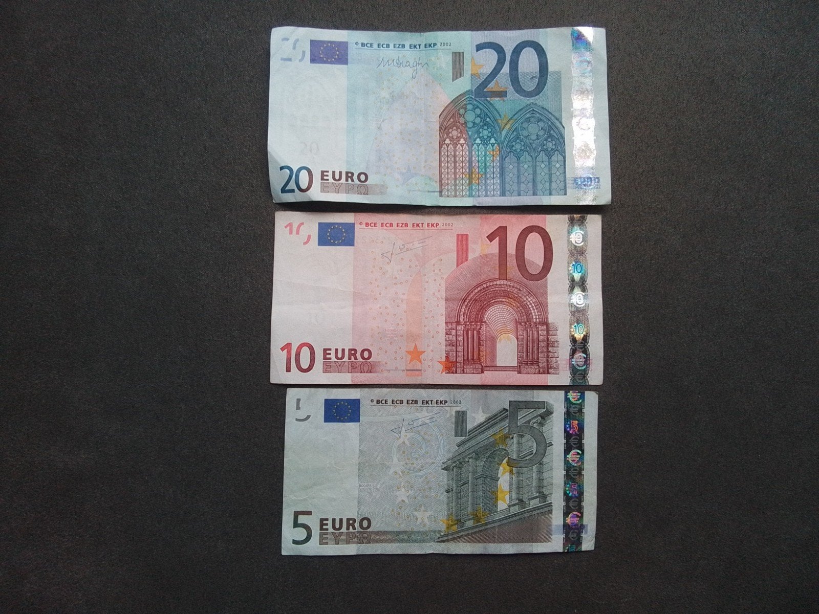5 en 10 en 20 eurobiljeten van 2002 div Landen en meer, Ophalen of Verzenden, Overige landen, Los biljet