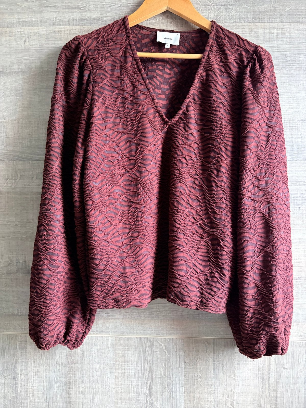 Nieuw, Shoeby Bruine Blouse met Lange Mouwen en V-hals, Kleding | Dames, Ophalen of Verzenden, Bruin