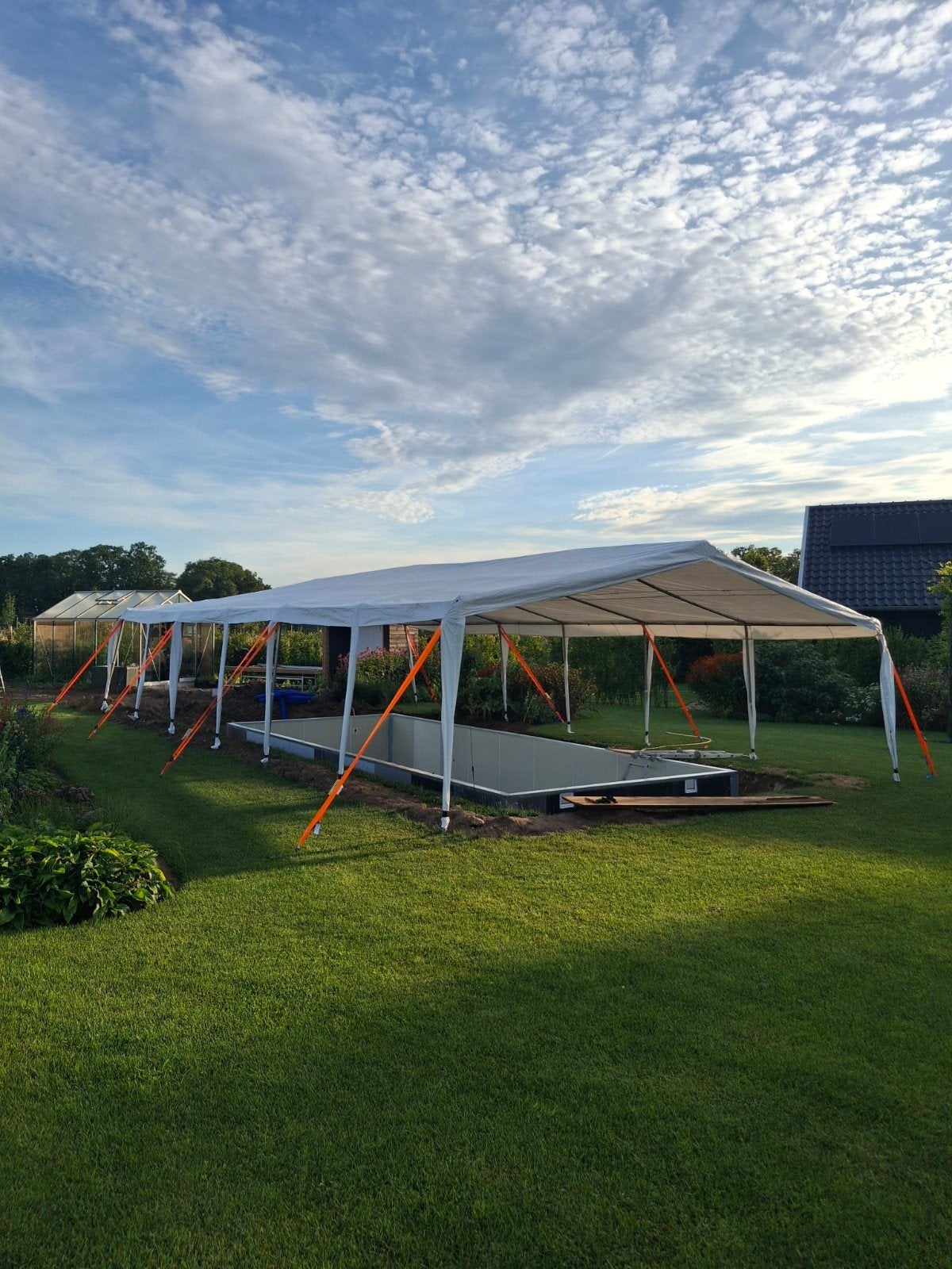 Partytent 6x12 m zonder zijwanden, Ophalen, 8 meter of meer, 6 meter of meer, Partytent