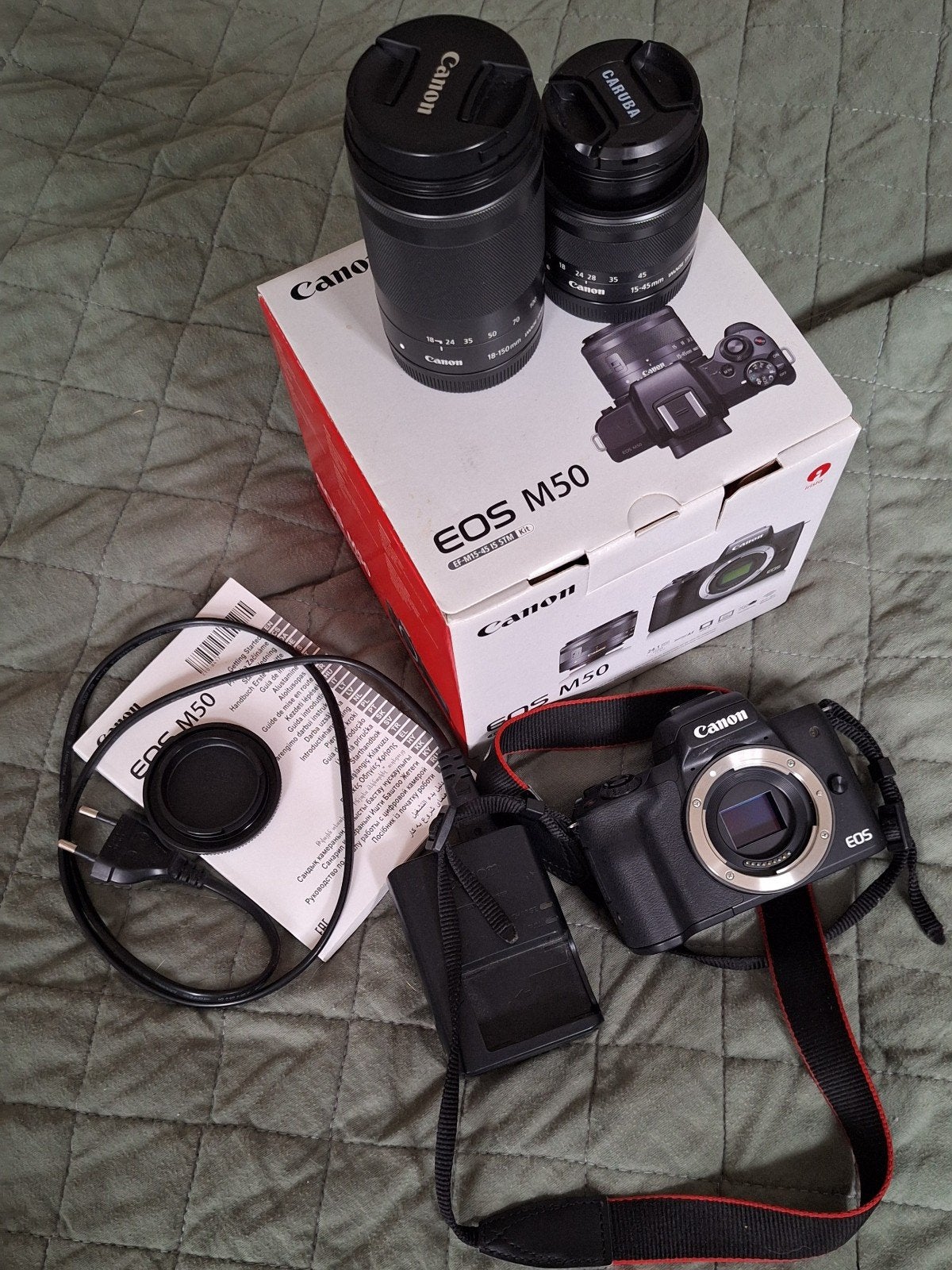 Canon EOS M50 Systeemcamera met 18-150mm en 15-45mm lens, Audio, Tv en Foto, Fotocamera's Digitaal, Canon, Draagriem, Ophalen of Verzenden