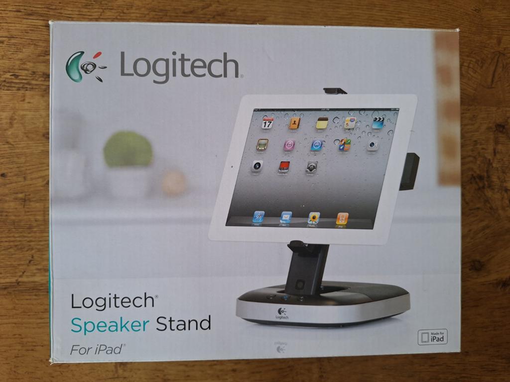 Logitech speaker / lader standaard voor Ipad 1 en 2, 10 inch, Apple iPad, Wit, Ophalen of Verzenden