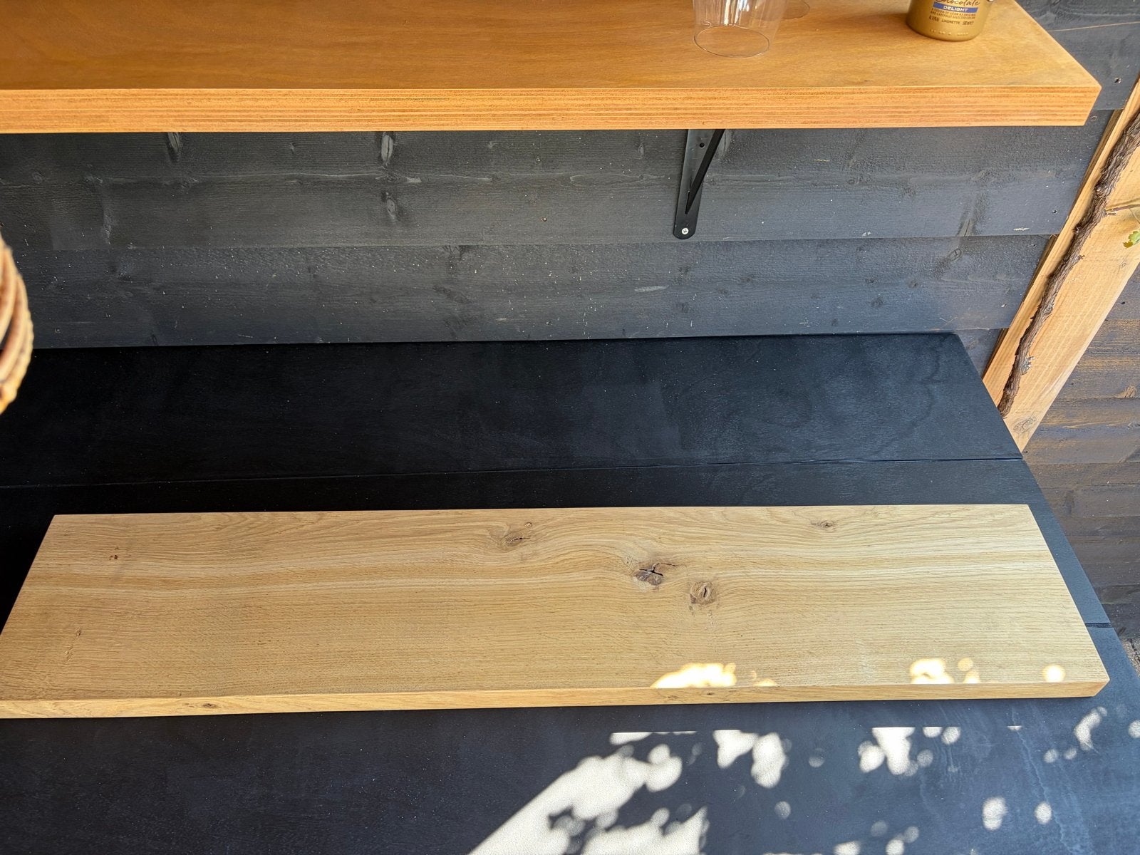 Eikenhouten plank met blinde bevestiging, Ophalen, 25 tot 50 mm, Eiken, Zo goed als nieuw