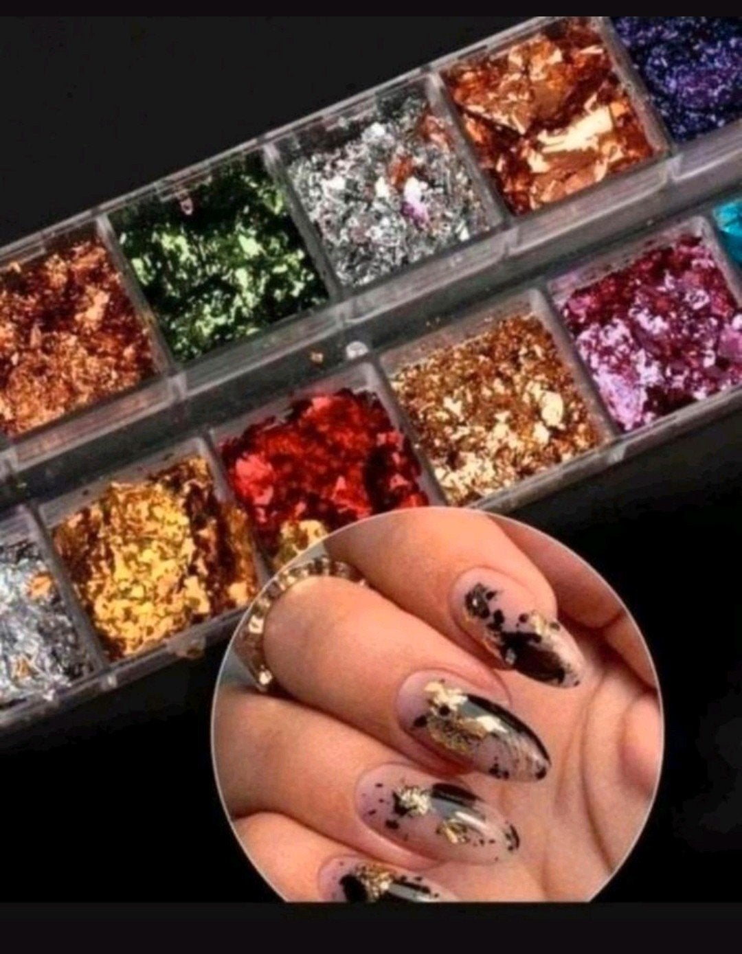 Set van 3 Nieuwe Nagel Glitters Sets - Diverse Kleuren, Overige kleuren, Nieuw, Ophalen of Verzenden, Handen en Nagels