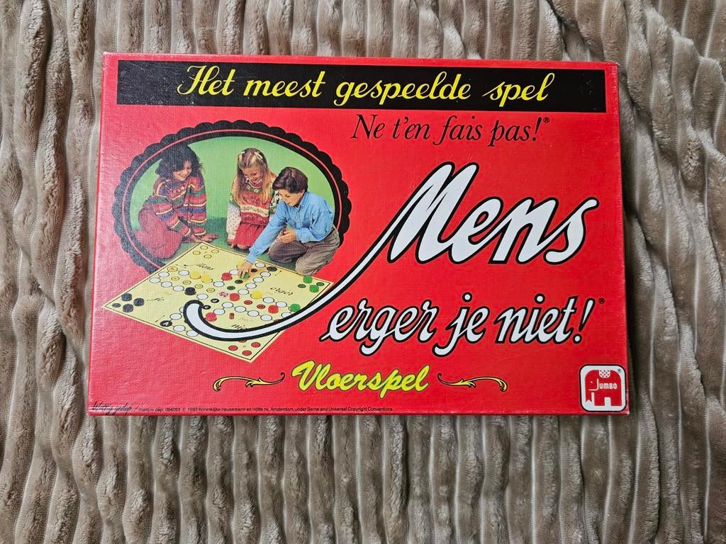 Mens erger je niet vloerspel, Hobby en Vrije tijd, Gezelschapsspellen | Bordspellen, Ophalen of Verzenden, Gebruikt