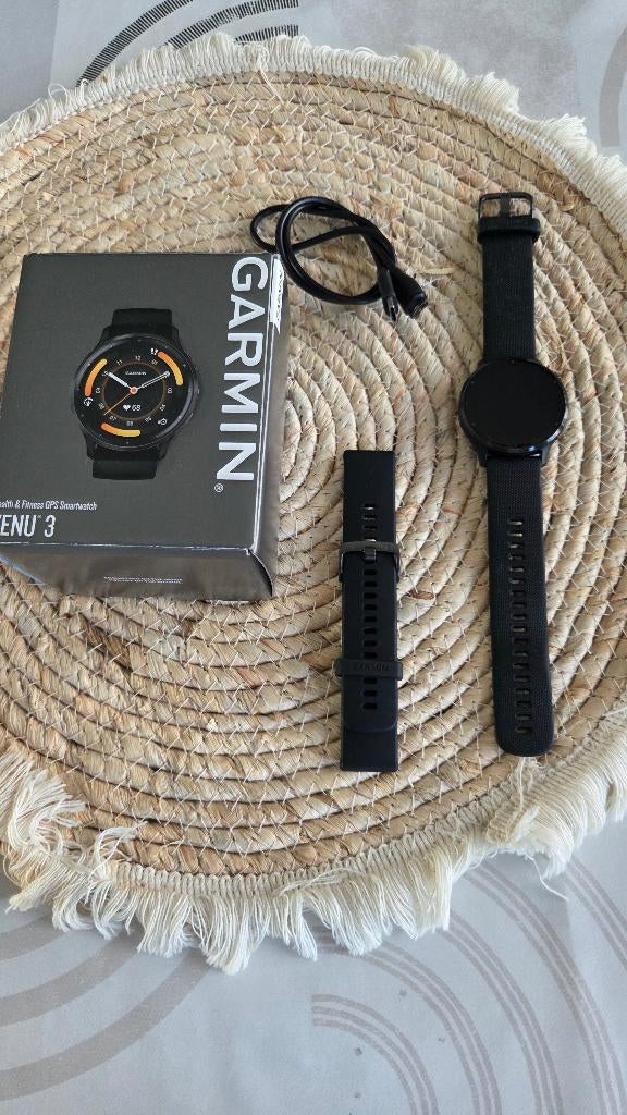 Garmin Venu 3, Sieraden, Tassen en Uiterlijk, Smartwatches, Ophalen, GARMIN, Zwart, Zo goed als nieuw