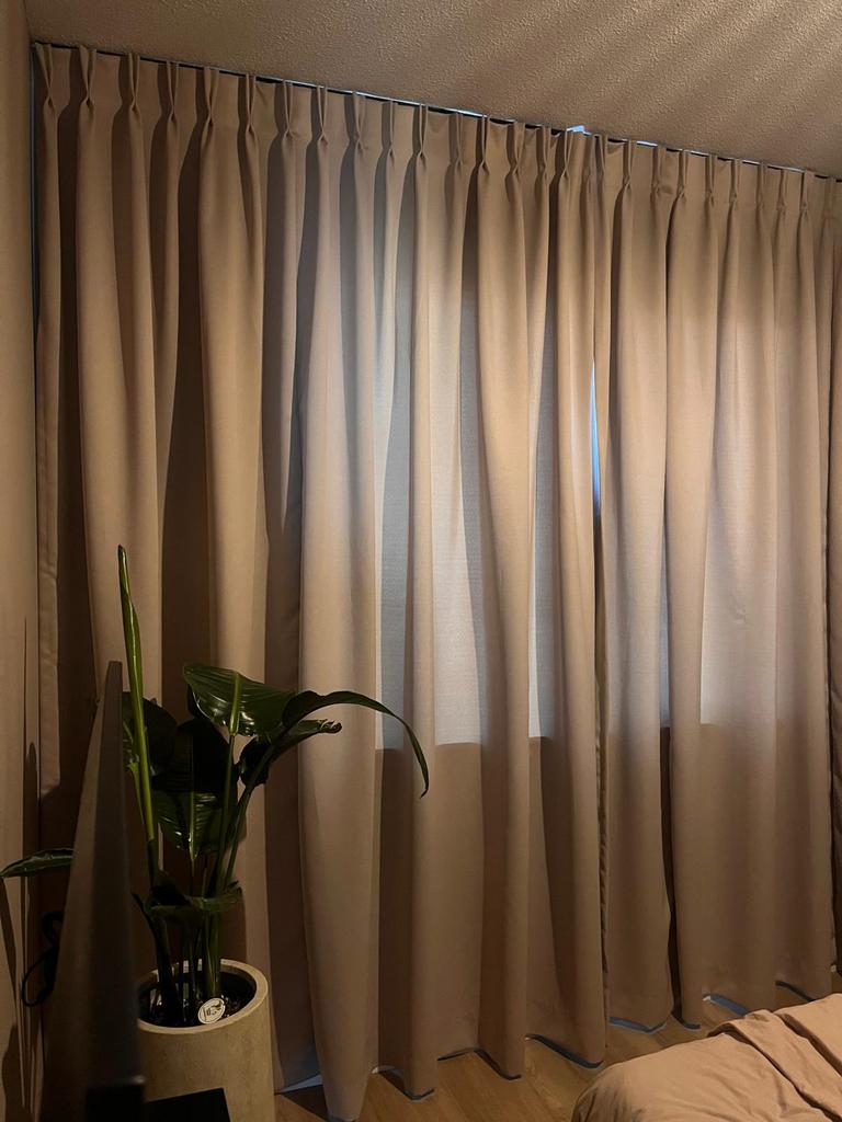 Plooigordijn beige | 2x 157,5 cm breed | 270 cm hoog, Ophalen, Zo goed als nieuw, Beige