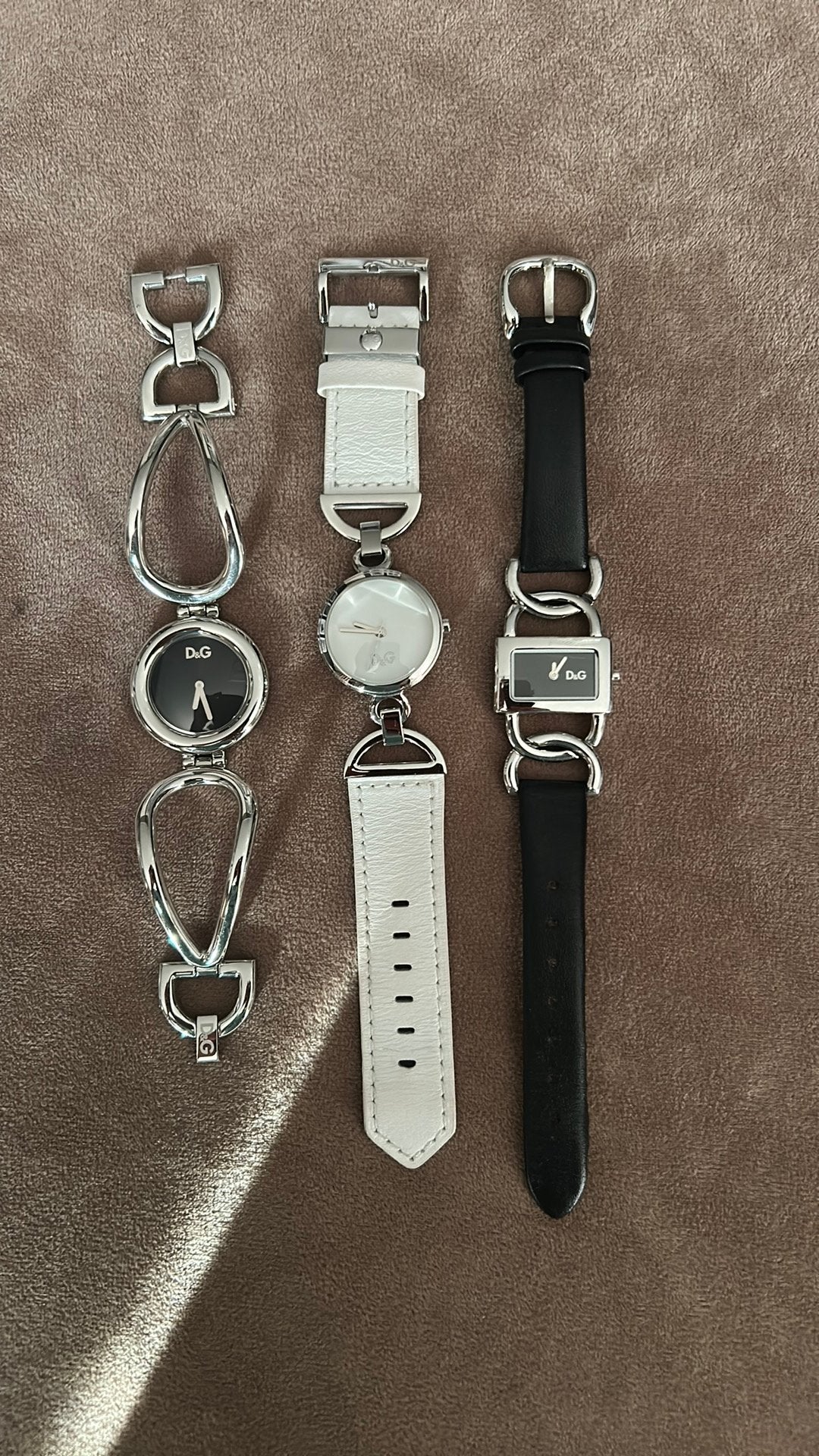 3 gave dames horloges D&G Dolce & Gabbana, Ophalen of Verzenden, Zo goed als nieuw, Staal, Dolce & Gabbana