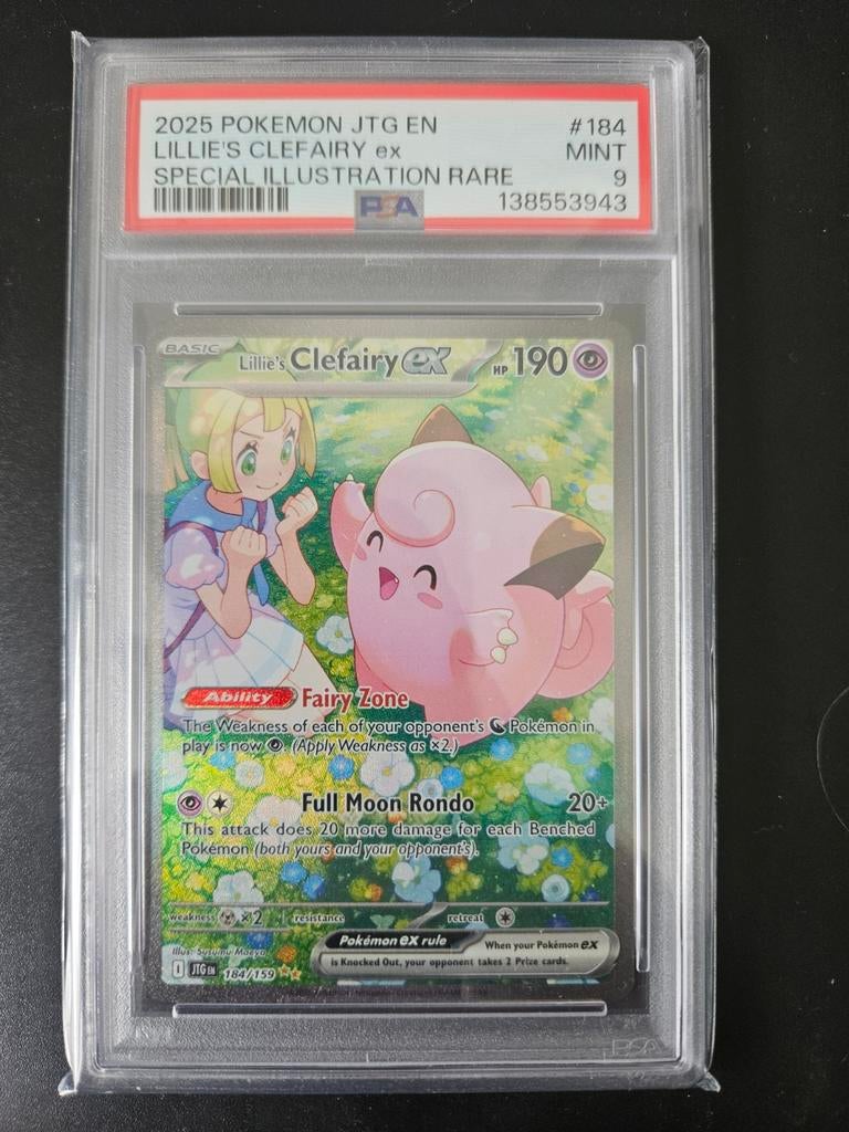 Lillie clefairy ex 184/159 PSA 9, Ophalen of Verzenden, Zo goed als nieuw, Losse kaart, Foil