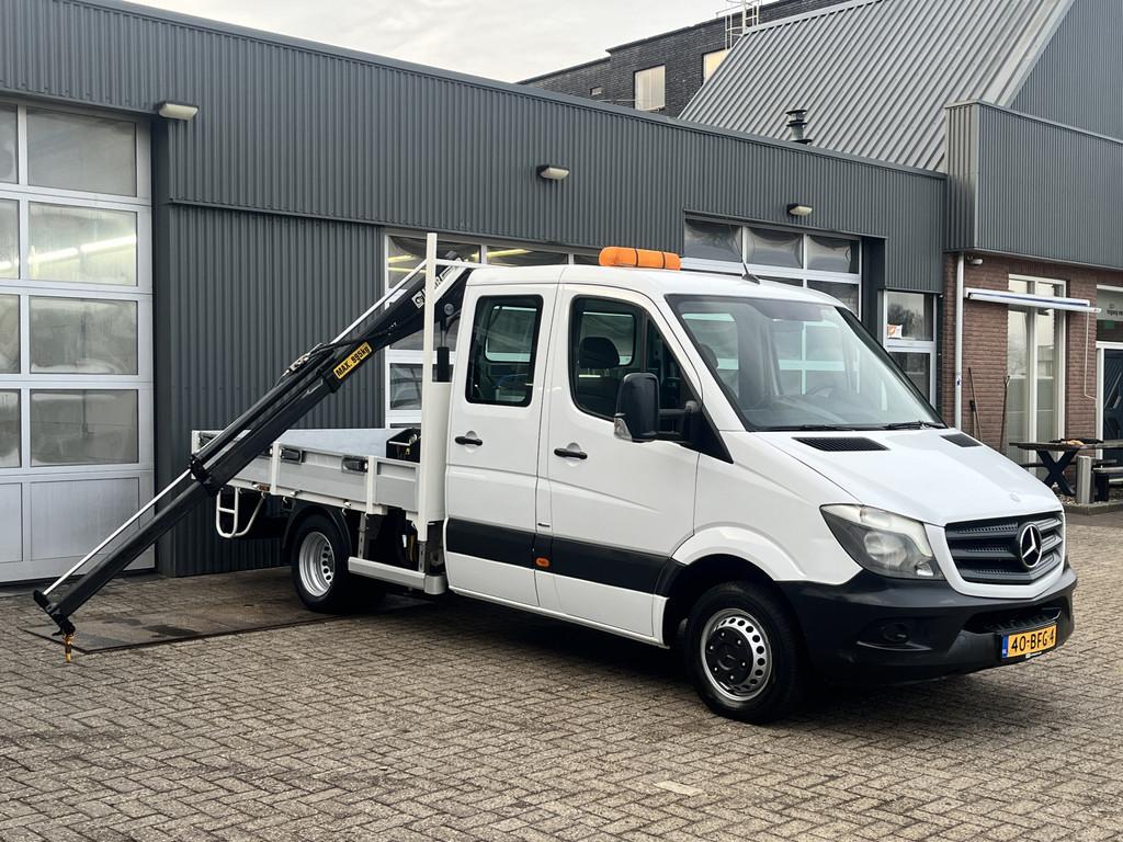 Mercedes-Benz Sprinter 513 CDI 130pk DC Laadkraan Hiab 017T, Stof, Gebruikt, 4 cilinders, Wit