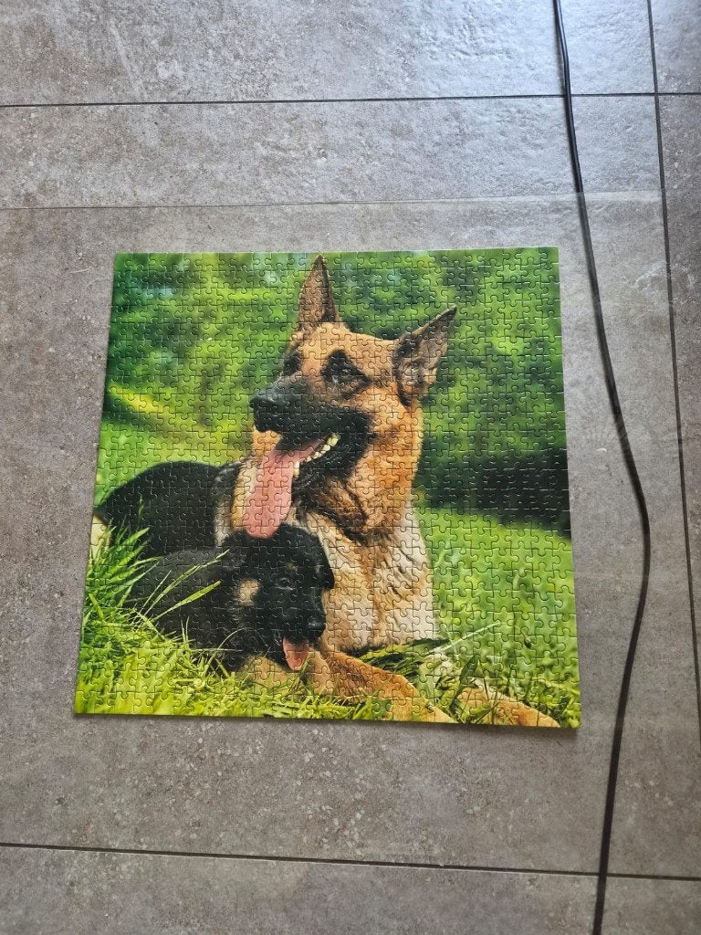 Puzzel 600 stukjes Herdershond met jong Ravensburger, Ophalen of Verzenden, 500 t/m 1500 stukjes, Zo goed als nieuw, Legpuzzel