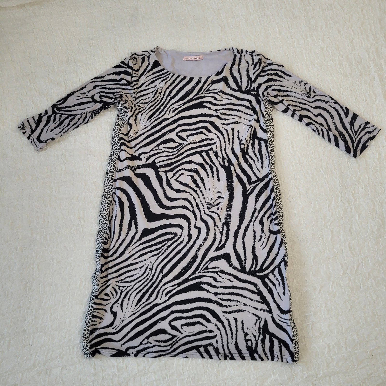 Stidio Anneloes jurk zebrastrepen XL travel stof zwart wit, Studio Anneloes, Zwart, Maat 46/48 (XL) of groter, Ophalen of Verzenden