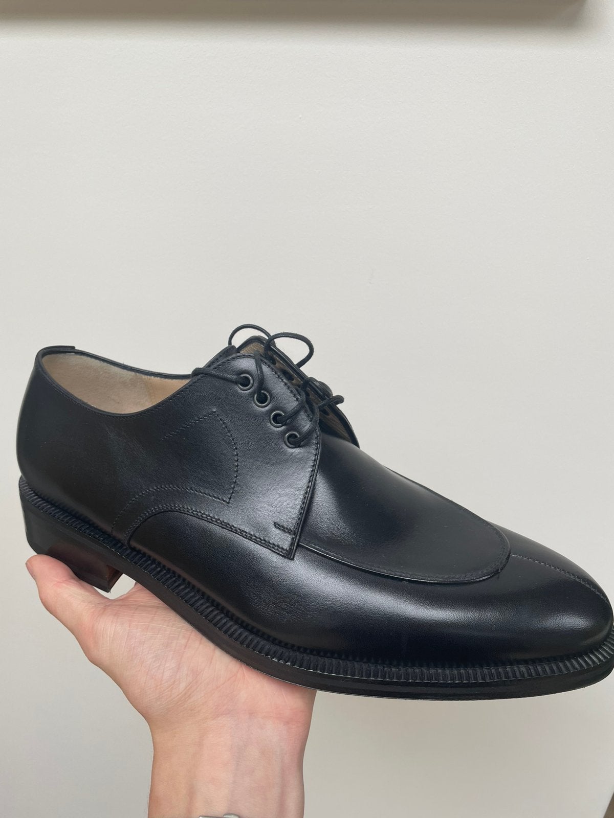 Salvatore Ferragamo leren Schoenen Zwart - Maat 41,5, Kleding | Heren, Ophalen, Nieuw, Zwart, Veterschoenen