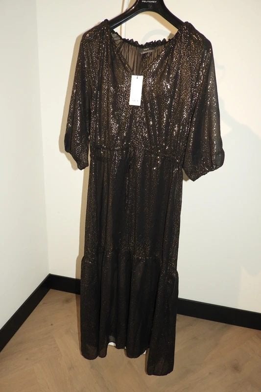 SET nieuwe maxi dress zwart gouden stippeltjes Nieuw M, Maat 38/40 (M), SET, Verzenden, Zwart