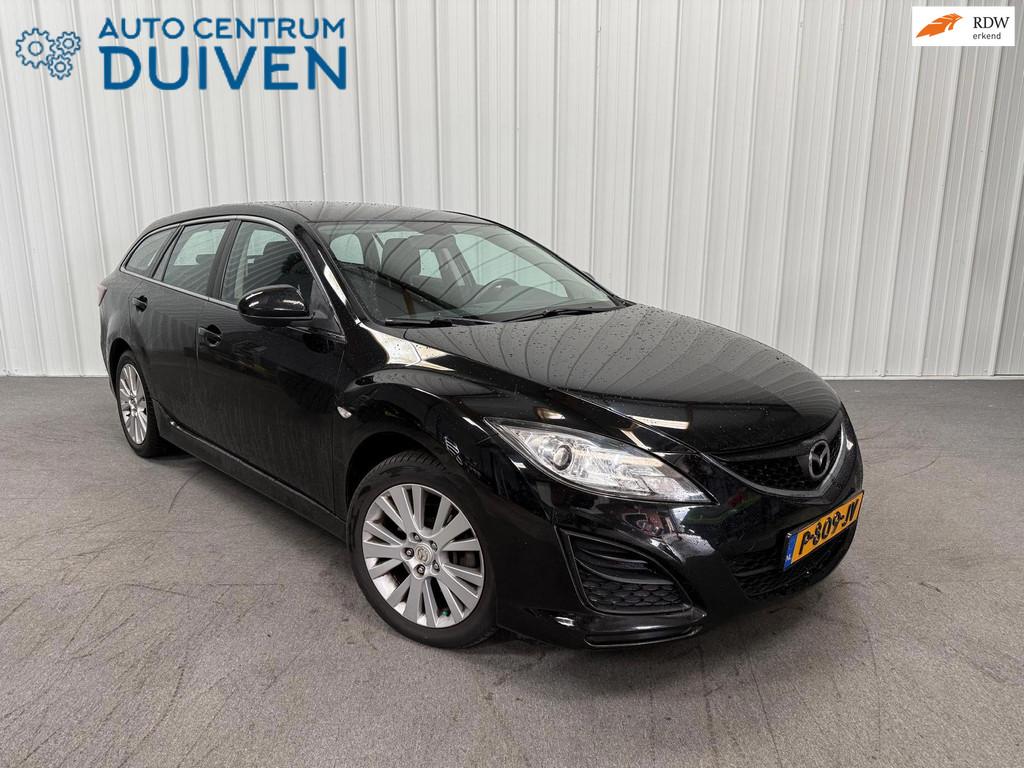 Mazda 6 Sportbreak 1.8 | Nieuw APK | Airco | Trekhaak, Voorwielaandrijving, Gebruikt, Zwart, 4 cilinders