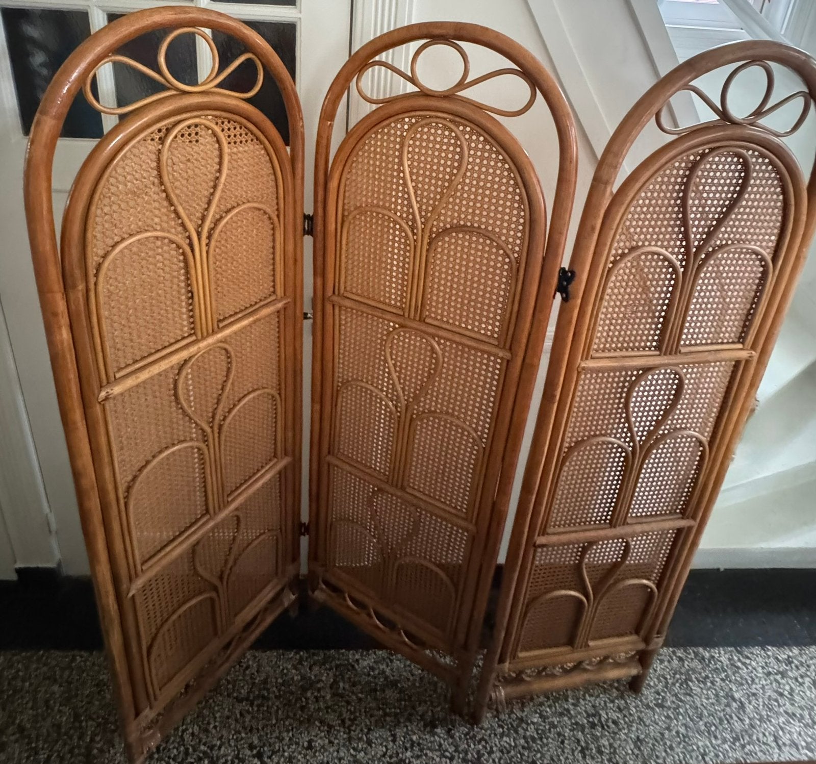 Vintage rotan Boho kamerscherm, Huis en Inrichting, Ophalen