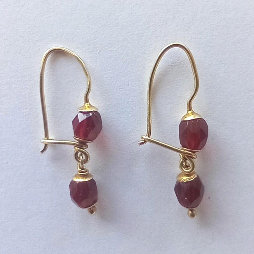 Antieke gouden oorhangers, Verzenden, Goud, Oorbellen, Met edelsteen