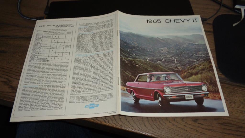 ZELDZAME USA Folder CHEVROLET  CHEVY II  ,  1965, Verzenden, Nieuw, Chevrolet