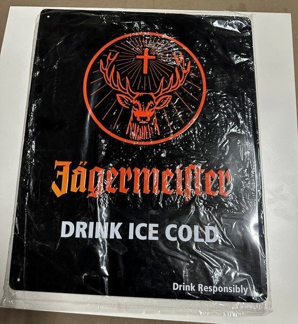 Jagermeister reclame bord, Verzamelen, Ophalen of Verzenden, Nieuw, Reclamebord