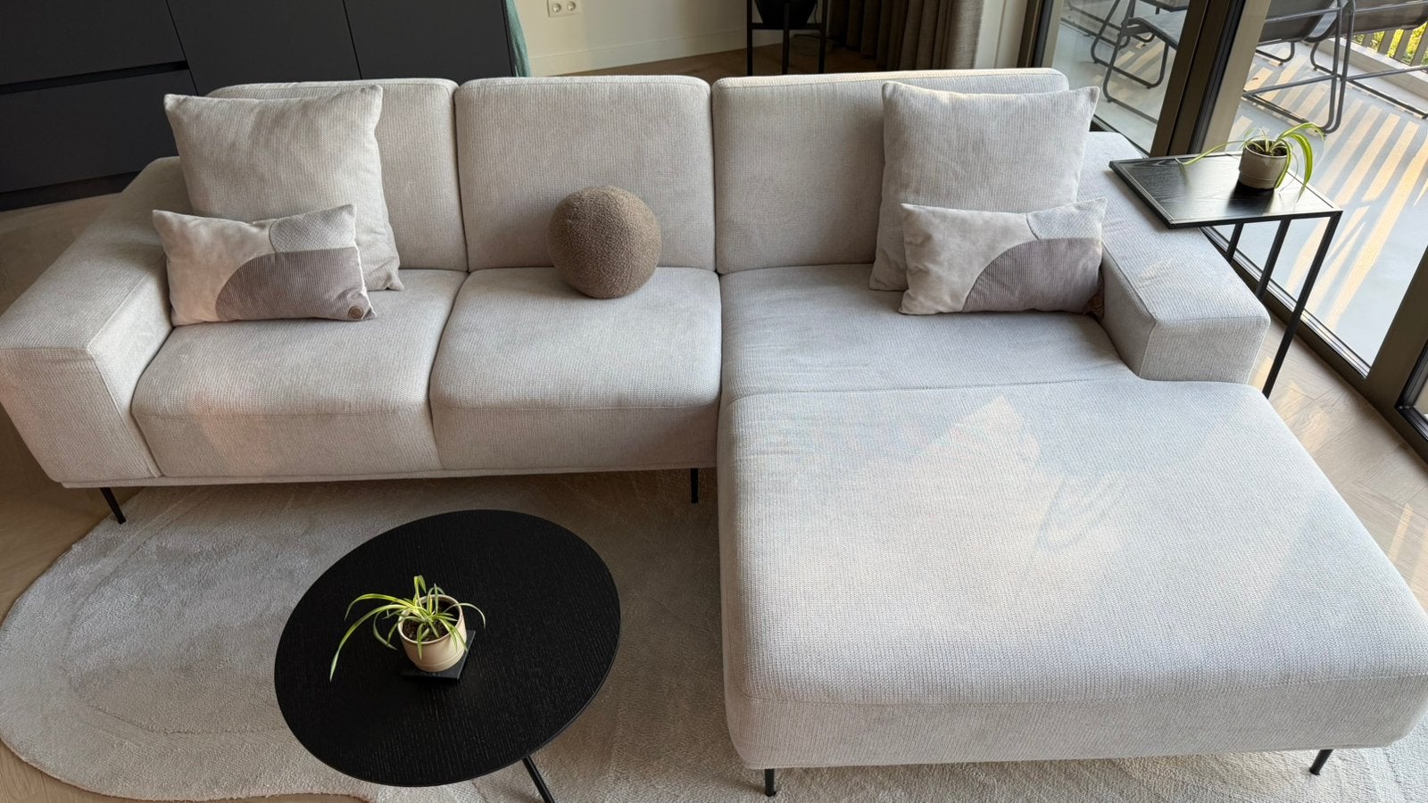 Loungebank Zitmaxx 2-zits met brede longchair., Huis en Inrichting, Banken | Bankstellen, Ophalen, 250 tot 300 cm, Zo goed als nieuw