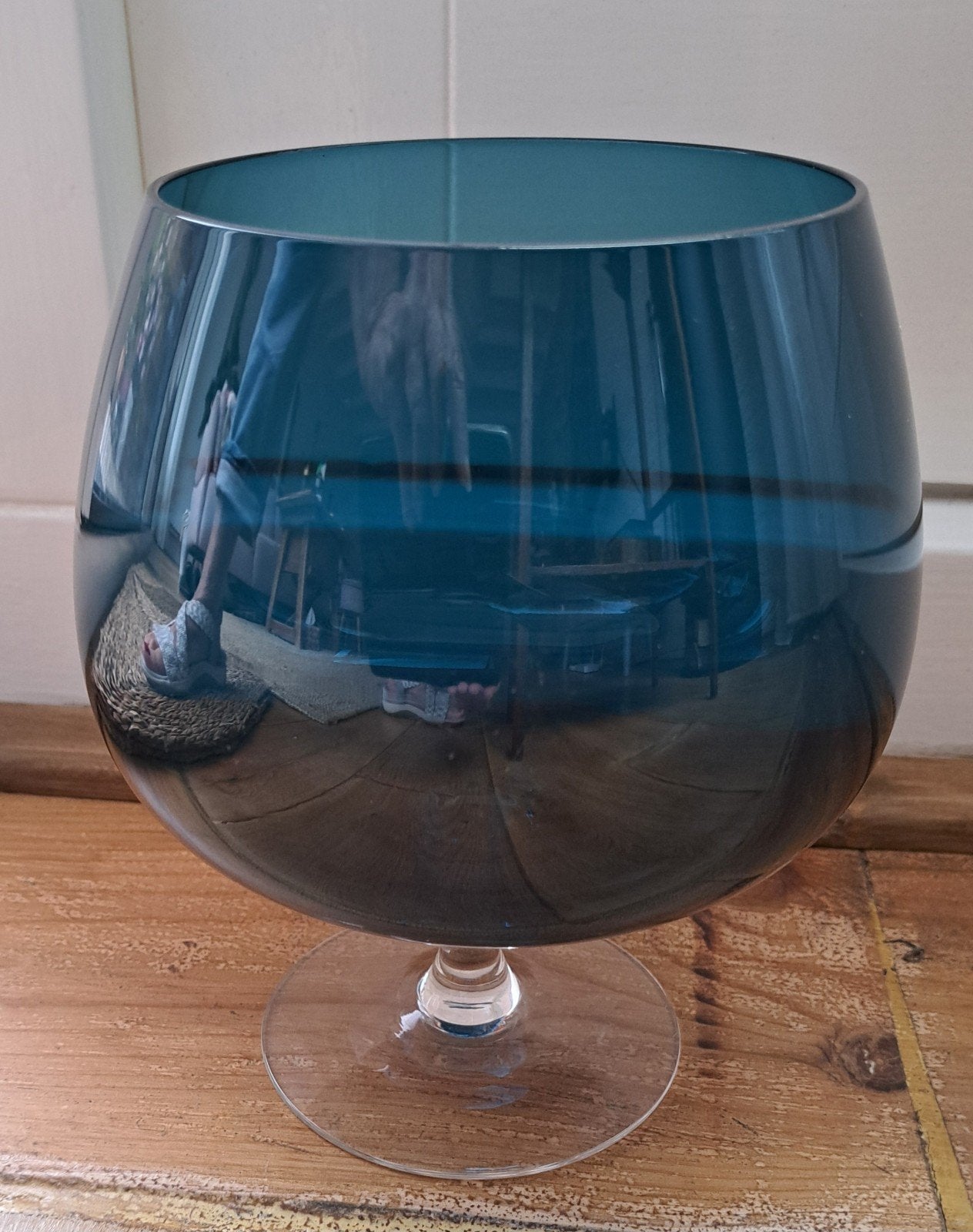 vintage Empoli Blue cognacglas-vaas, Ophalen of Verzenden, Blauw, Glas