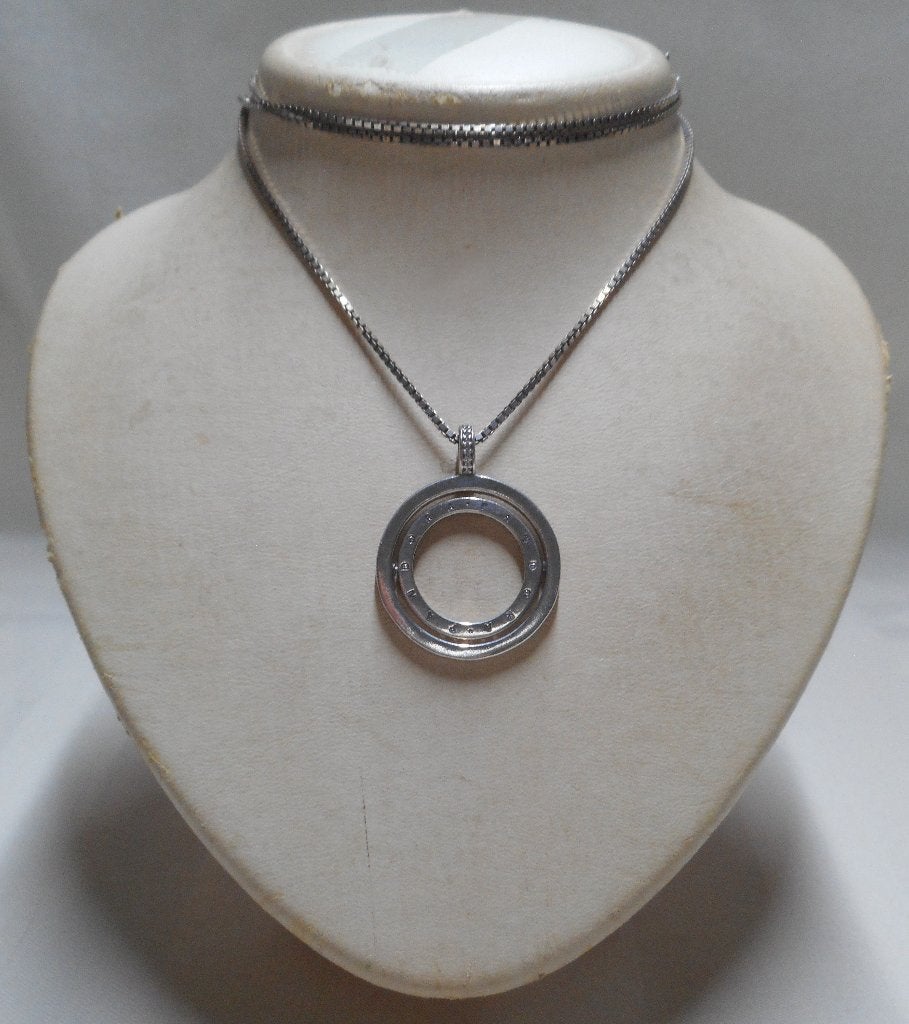 Zilveren ketting met Pandora Spinning Hearts hanger nr.682, Sieraden, Tassen en Uiterlijk, Kettingen, Met hanger, Verzenden, Zo goed als nieuw